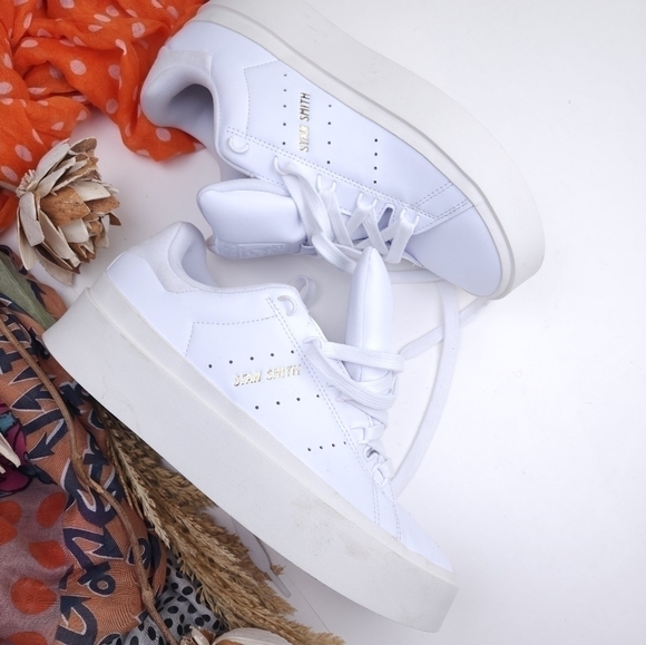 Rare Stan Smith White Platform Women's Sneakers Sz 8½m - Picture 9 of 16